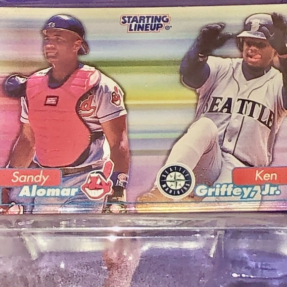 Mlb 1999 Starting LineUp Freeze Frame Sandy Alomar Ken Griffey Jr Figures​​​ - Picture 3 of 3